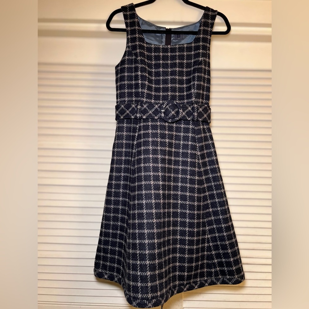 Orla Kiely Black and White Plaid Midi Dress